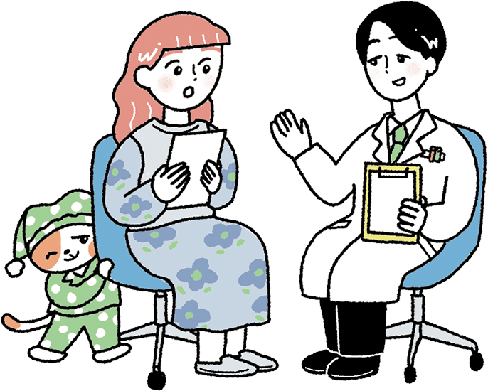 不眠症の女性と医師